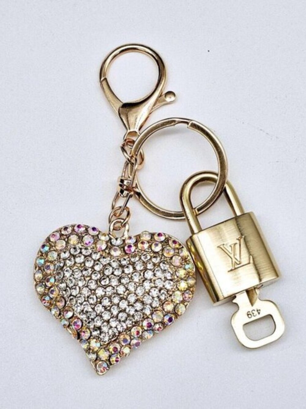 Louis Vuitton Authentic Gold Lock 🔒 Unbranded Heart Keychain Charm for Bags